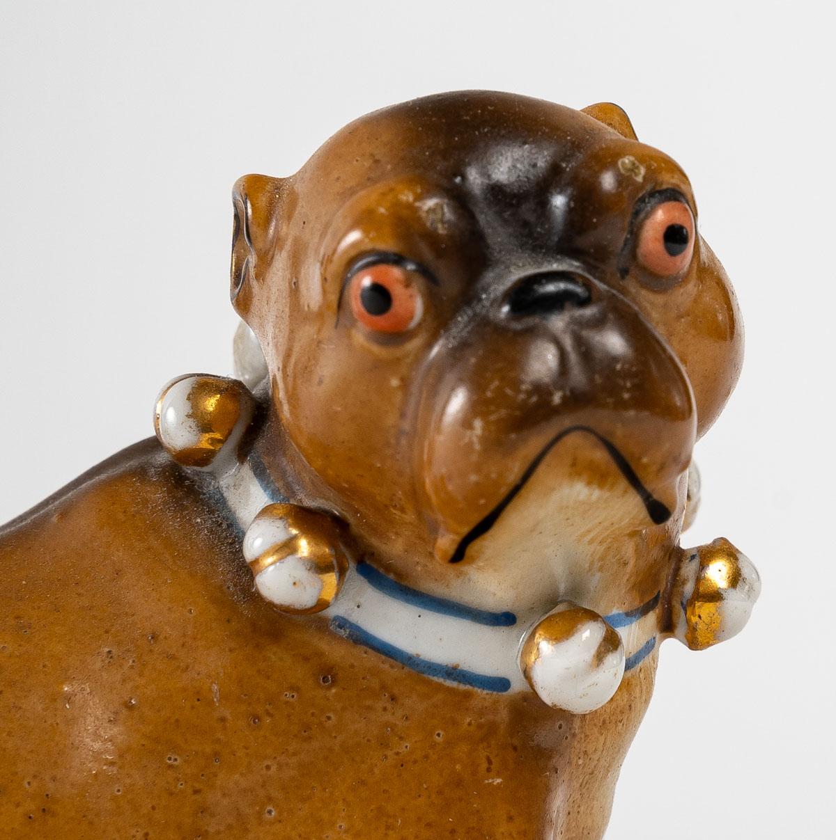 German Porcelain Bulldogs, Dresden, Late 19th Century 1