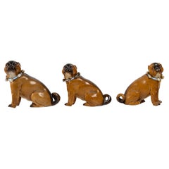 German Porcelain Bulldogs, Dresden, Late 19th Century