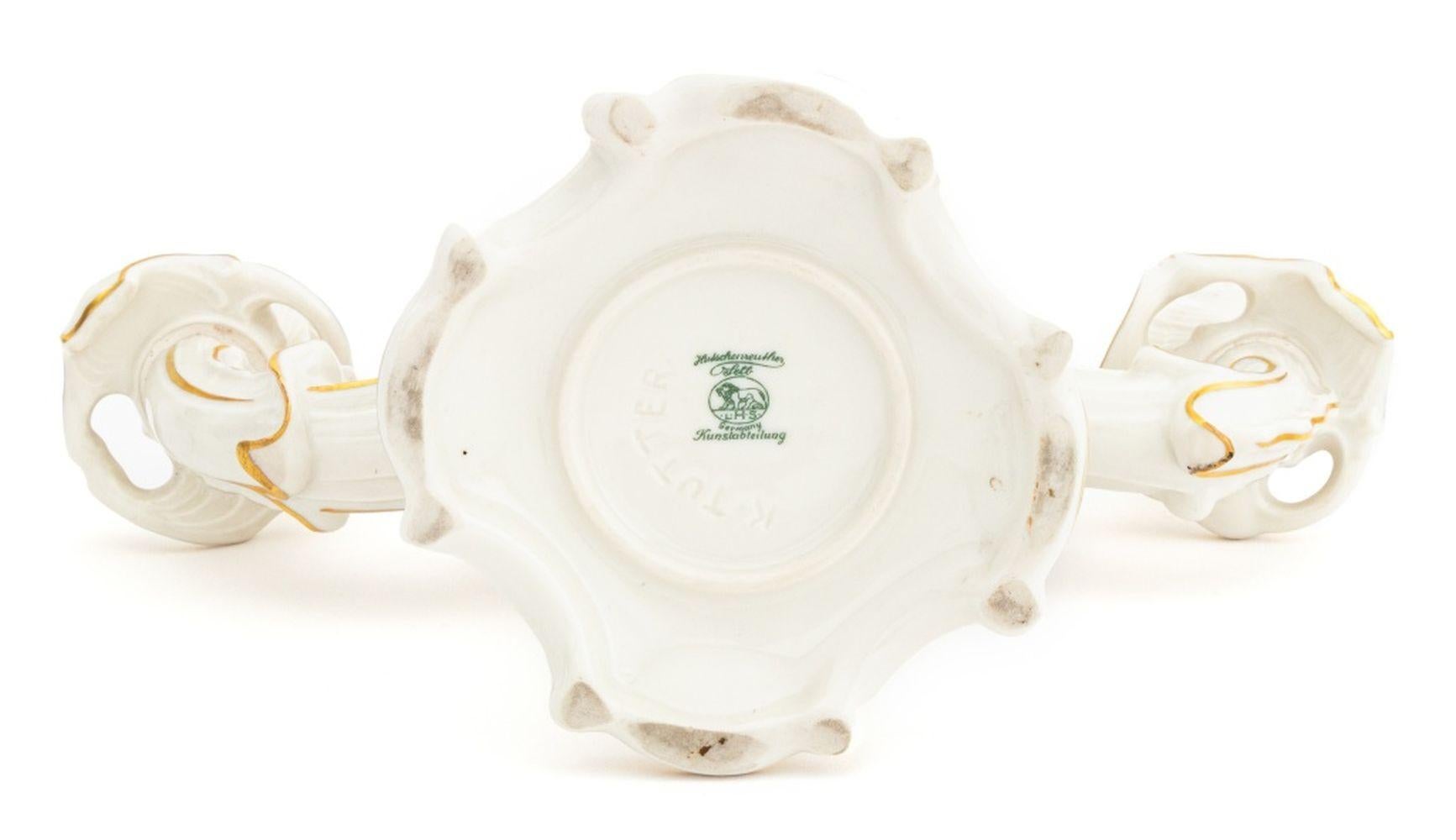 German Porcelain Cherub Candelabra, 2 For Sale 2