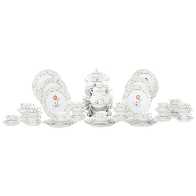 German Porcelain Dinner Service For Eighteen People For Sale