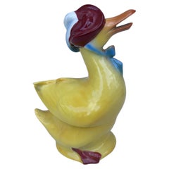 German Porcelain Duck with Hat & Bow Box Circa 1930