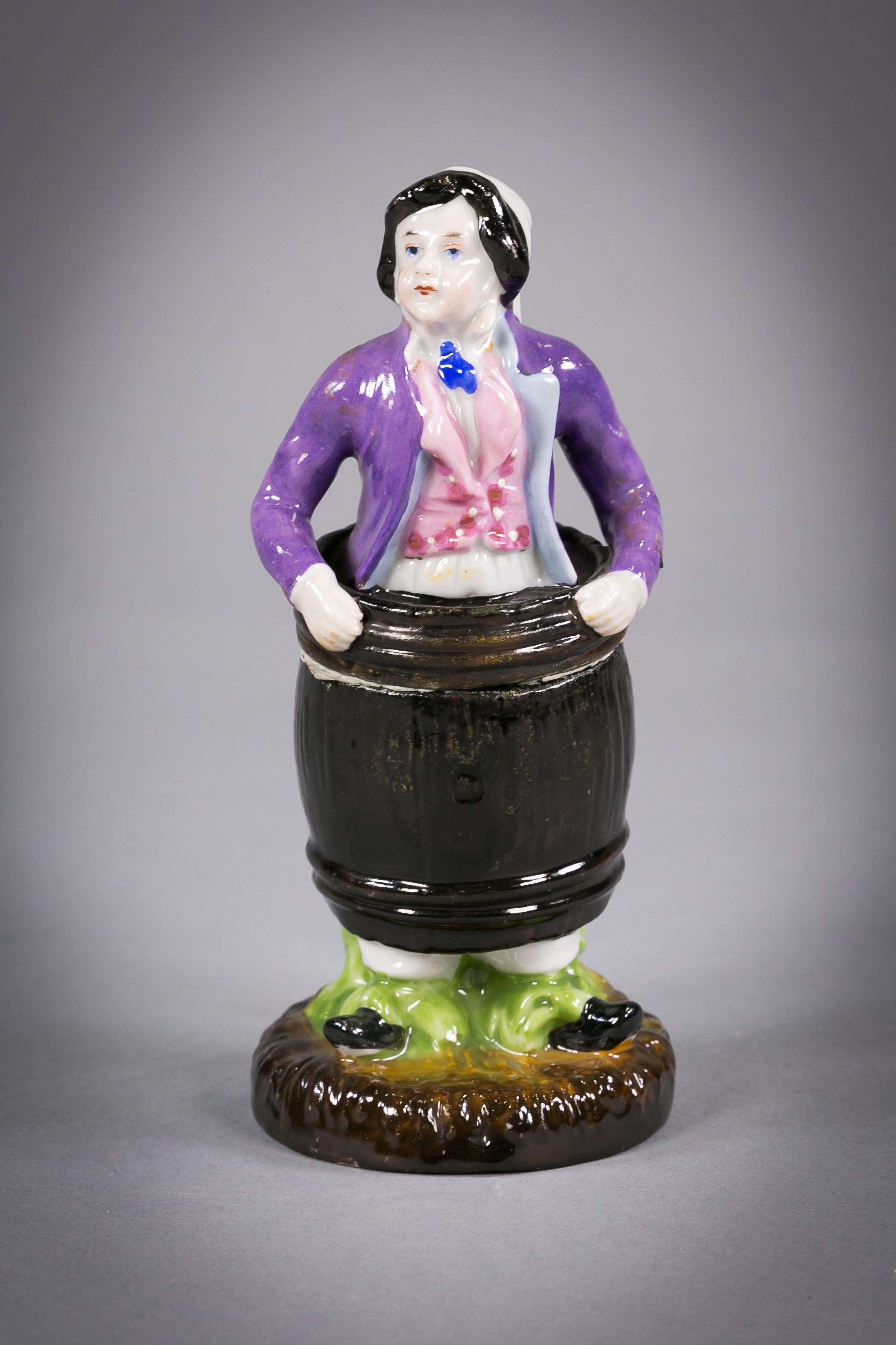 Late 19th Century German Porcelain Figural Container, circa 1870 For Sale