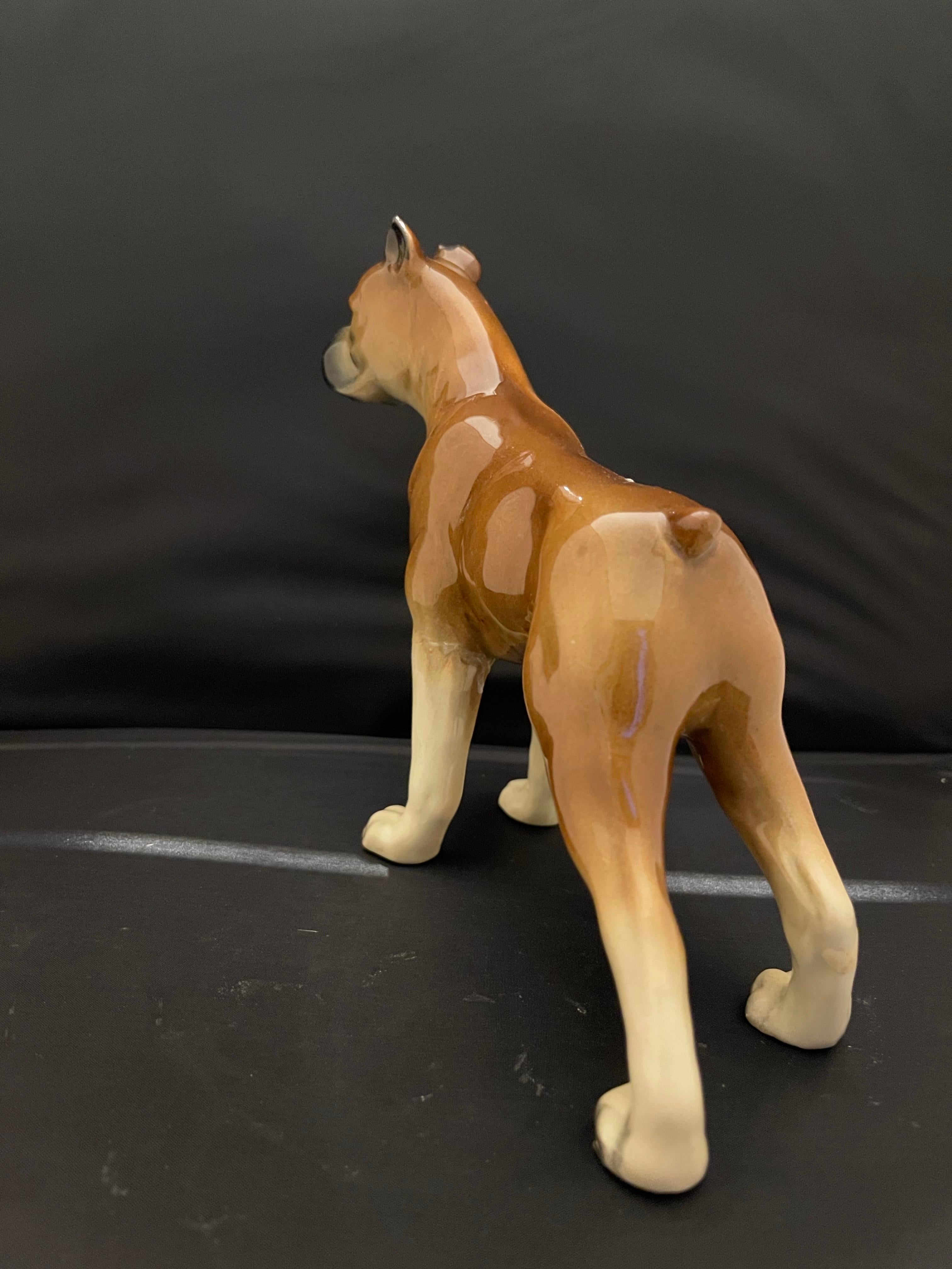 German Porcelain Figure of a Boxer Dog, Early 20th Century For Sale 5