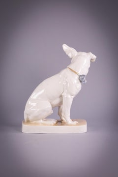 German Porcelain Figure of a Dog, Nymphenburg, Dated 1918