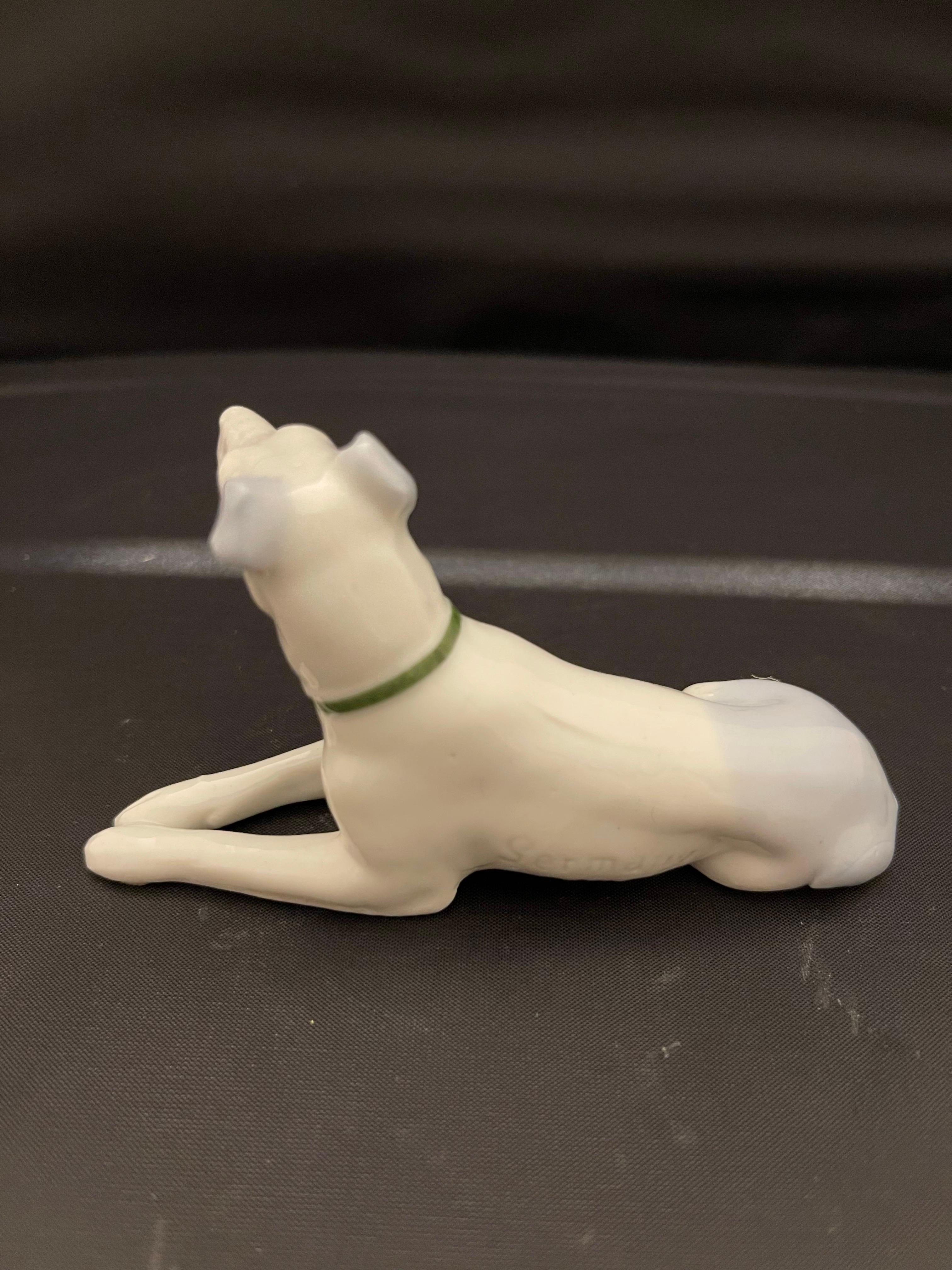 German Porcelain Figure of a Greyhound Dog, 20th Century For Sale 1