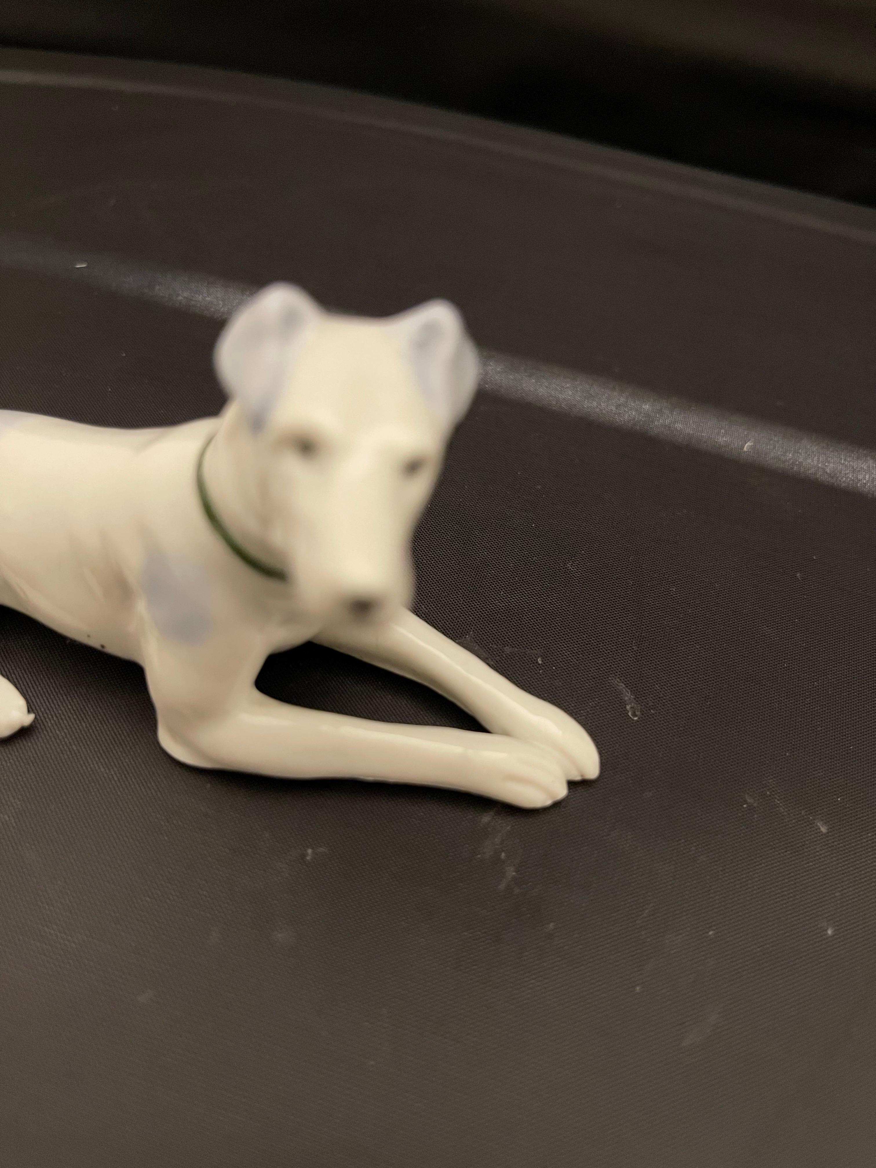 German Porcelain Figure of a Greyhound Dog, 20th Century For Sale 3