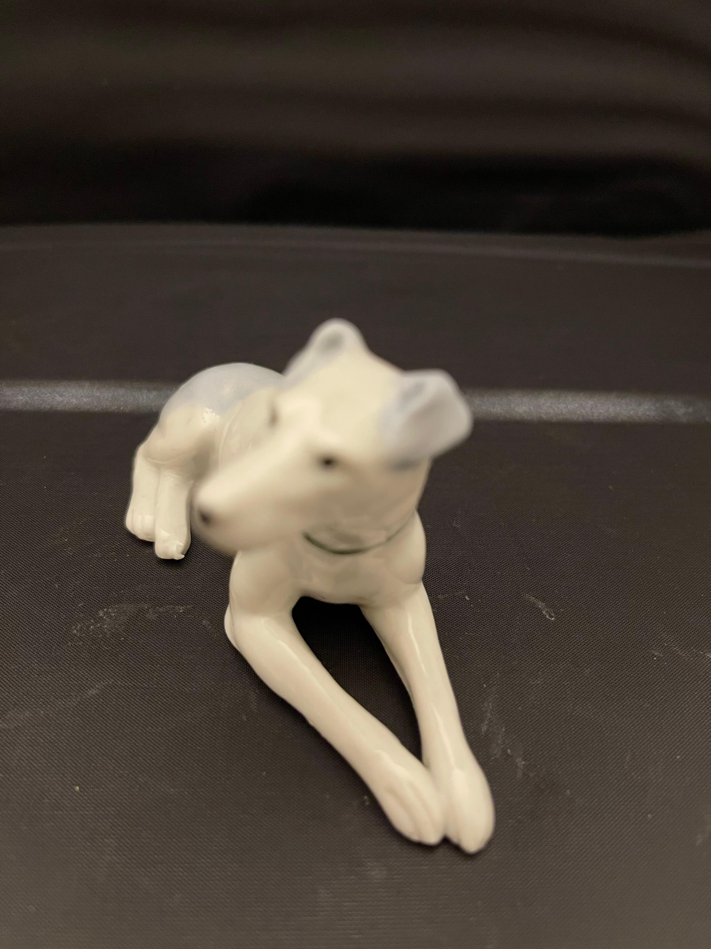 German Porcelain Figure of a Greyhound Dog, 20th Century For Sale 4