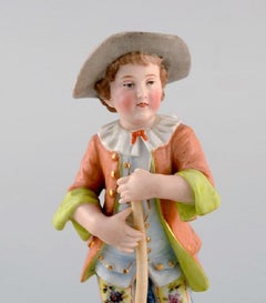 German Porcelain Figurine, Young Gardener, 20th Century