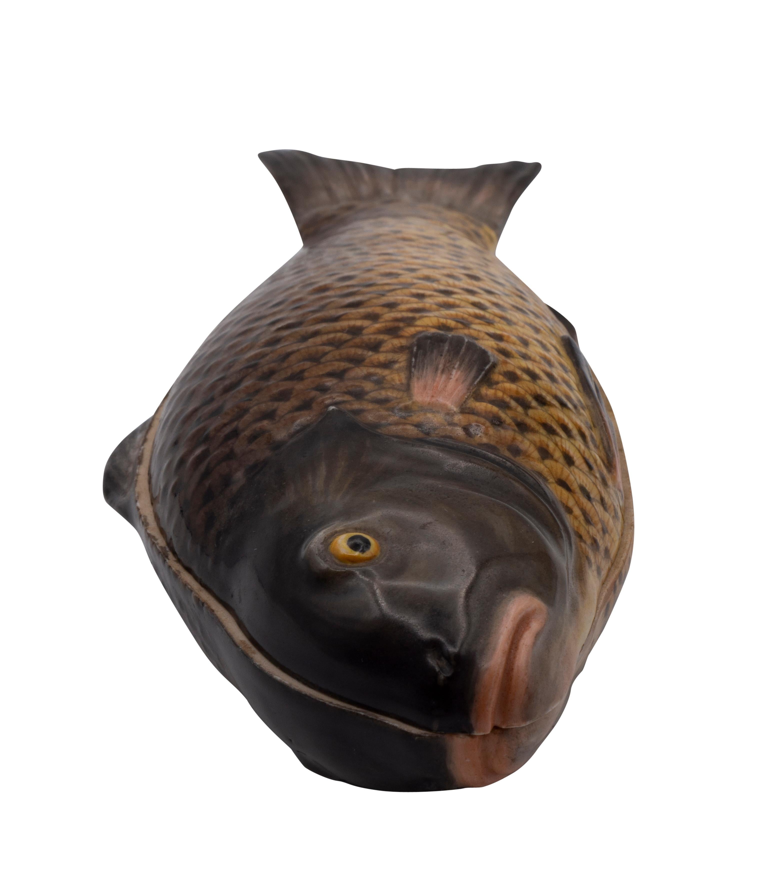 German Porcelain Fish Form Box For Sale 6