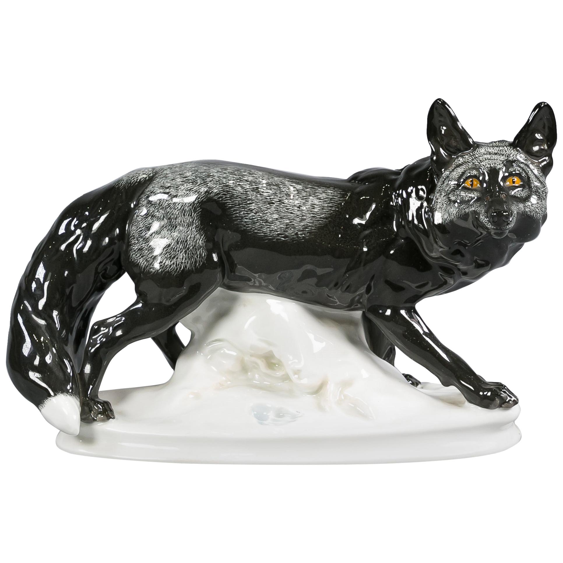 Porcelaine allemande Fox de Meissen, 20e siècle