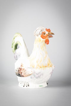 Caja para gallinas de porcelana alemana, Meissen, hacia 1900