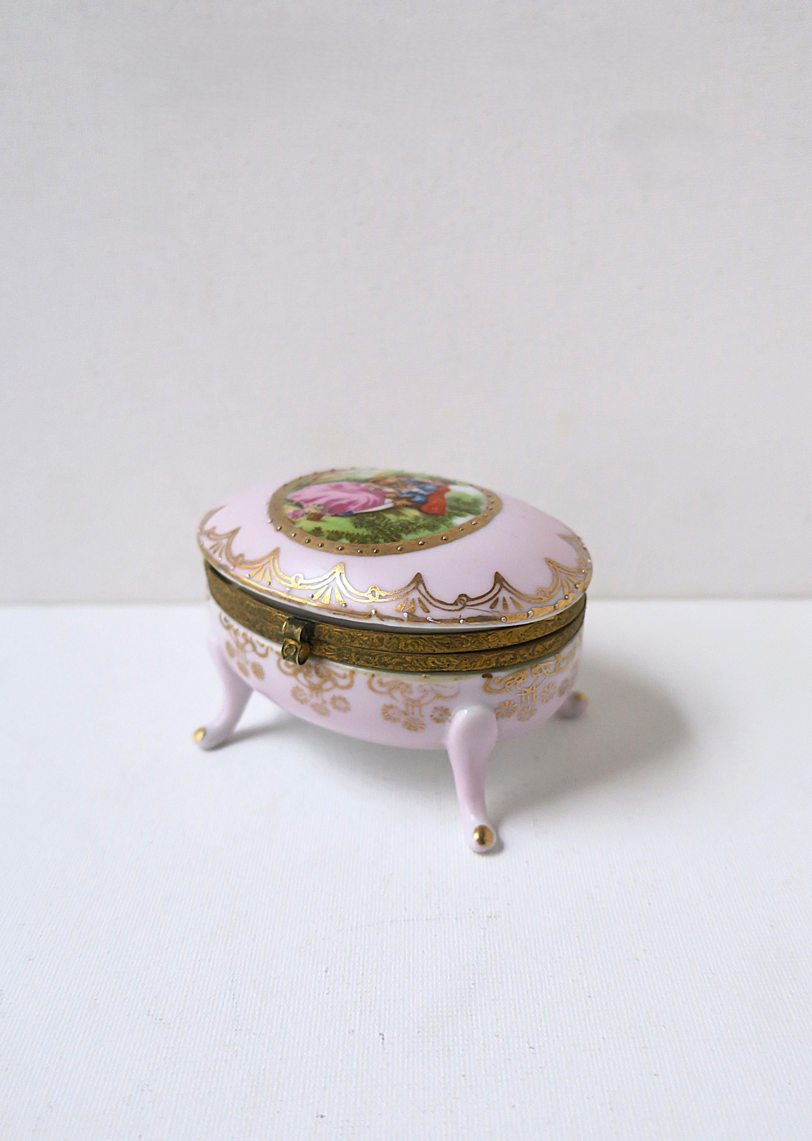 Regency German Porcelain Jewelry Box For Sale