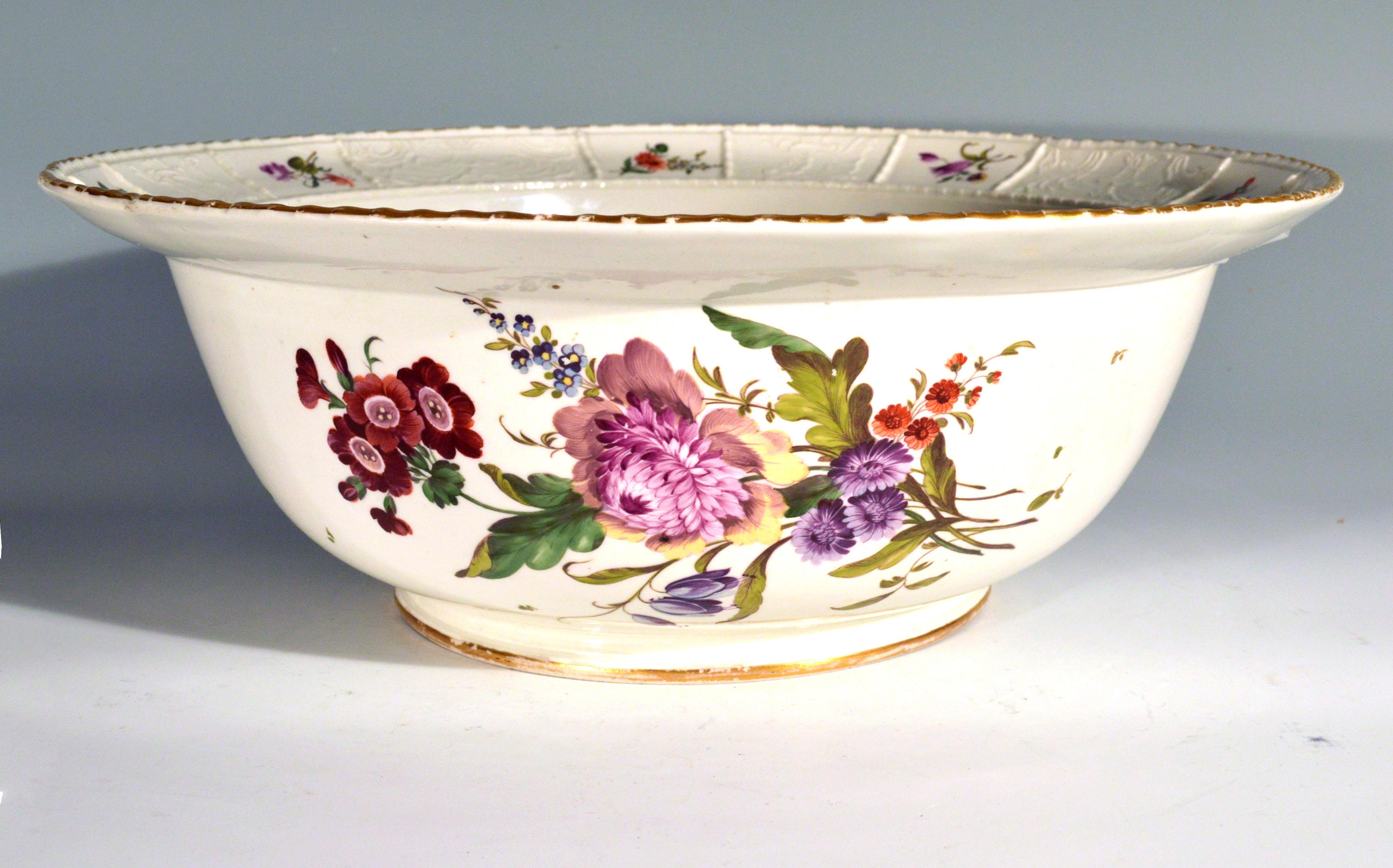 German Porcelain Large Botanical Bowl or Basin, Ludwigsburg, circa 1780 5