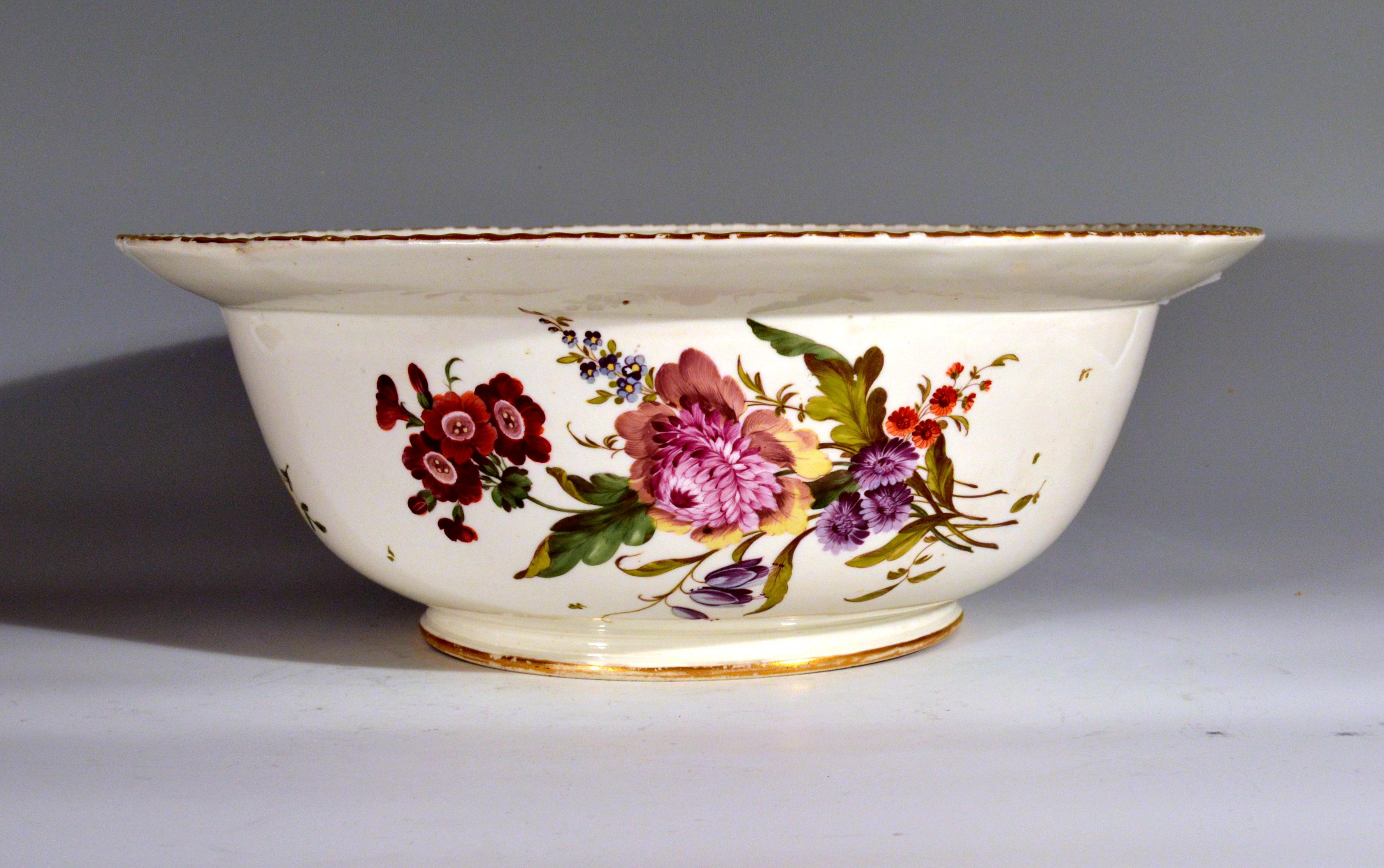German Porcelain Large Botanical Bowl or Basin, Ludwigsburg, circa 1780 2