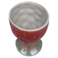 Deutscher Porzellan Majolika-Erdbeer-Eierbecher, um 1920