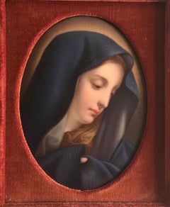 German Porcelain Miniature Portrait KPM Style Madonna after Raphael