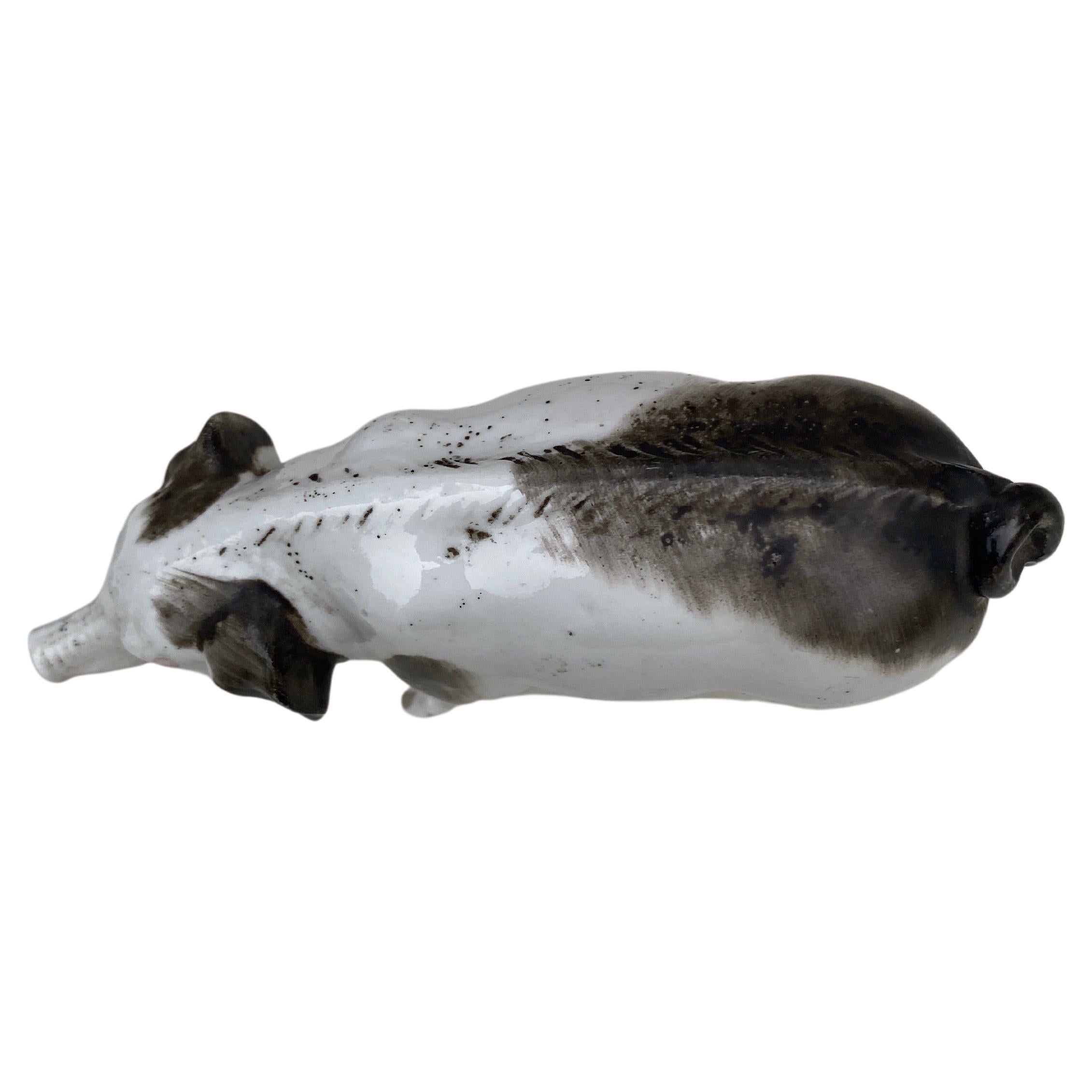 German Porcelain Pig Circa 1900 In Good Condition For Sale In Austin, TX