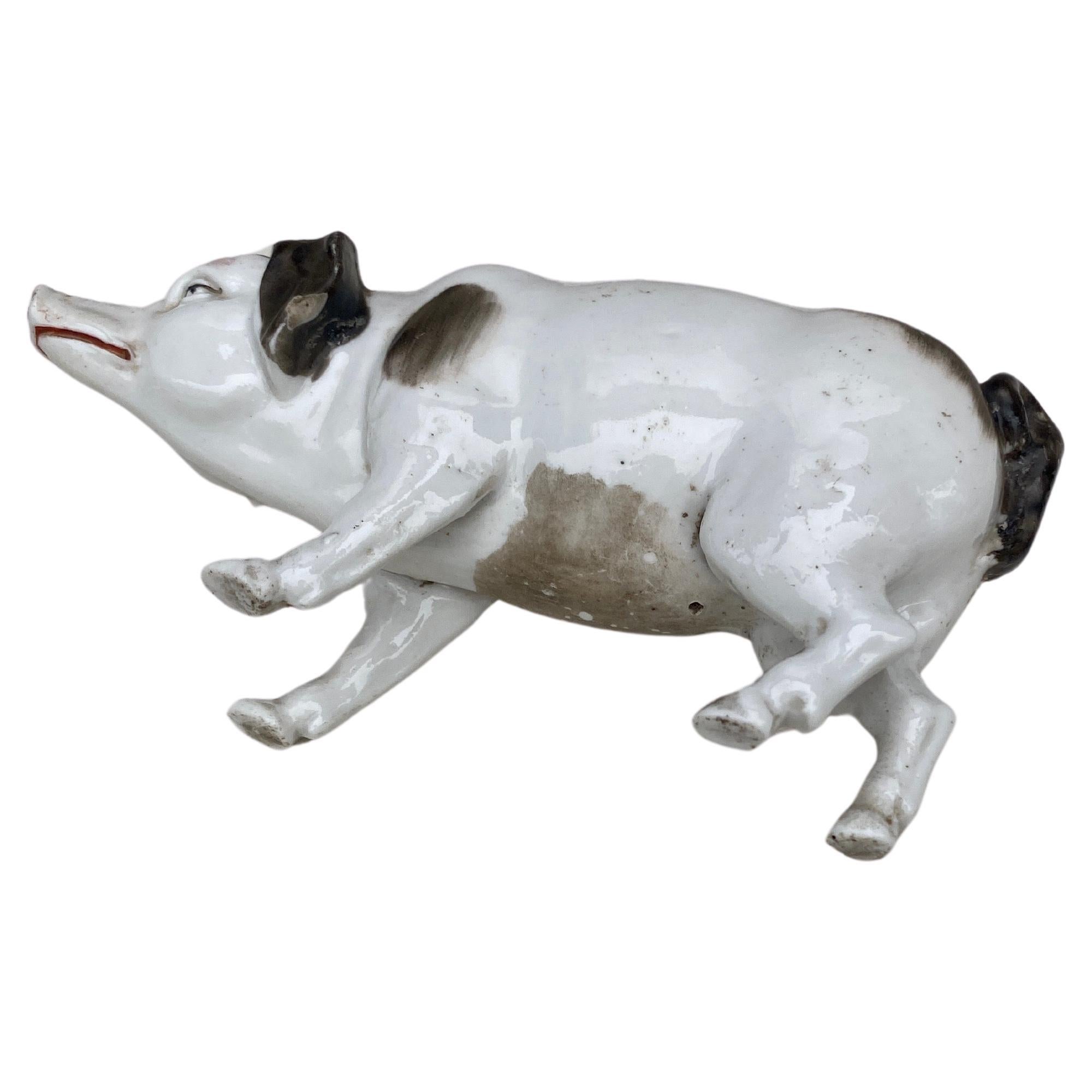 German Porcelain Pig Circa 1900 For Sale 1