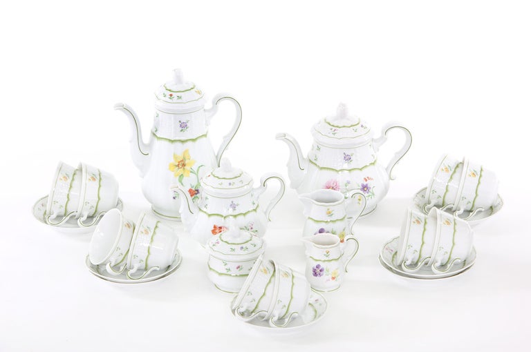 20th Century German Porcelain Tea / Coffee Service For Ten For Sale