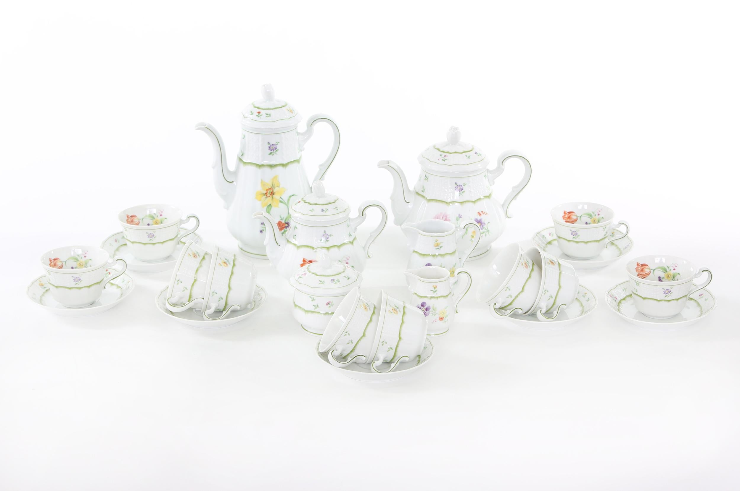 German Porcelain Tea / Coffee Service For Ten For Sale 1