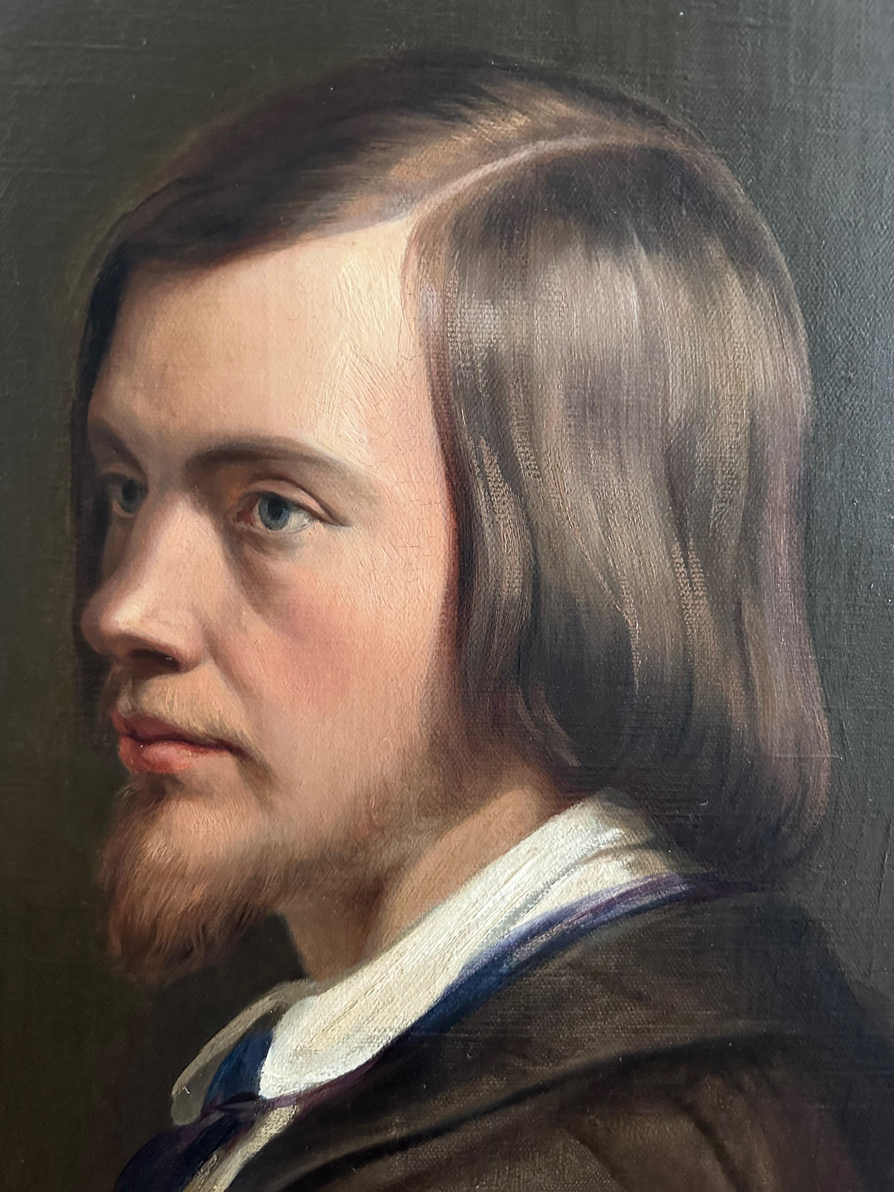 Deutsches Künstlerporträt von August Theodor Kaselowsky ( Potsdam 26. April 1810- Berlin 4. Januar 1891)

Nach seiner Ausbildung (1828) an der Berliner Akademie bei Professor Wilhelm Hensel reiste er in mehrere europäische Länder (England,