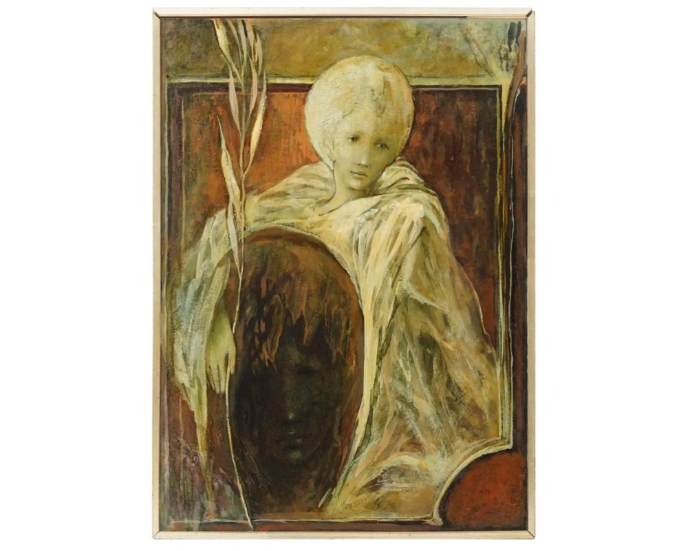 Hans Jurgen Sordes, Deutscher, 1938 bis 2002, Ölgemälde auf Karton mit einem Doppelporträt, 1973. Signiert und datiert, auf der Rückseite. Gerahmt. Hans Jürgen Sordes wurde 1938 in Goslar geboren, von 1957 bis 1962 studierte er an der Basie und in