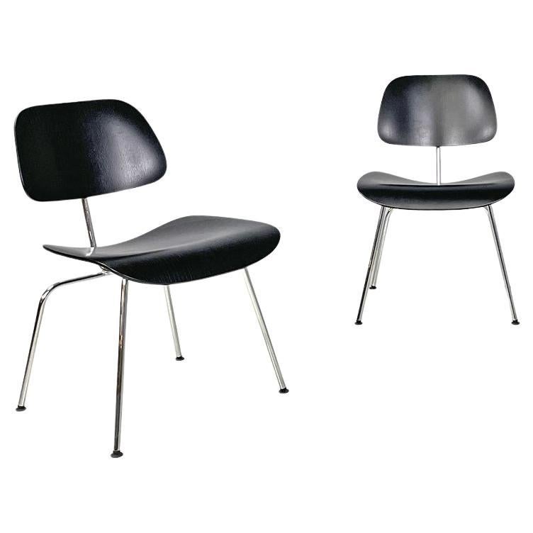 German postmodern black wooden chairs by Charles and Ray Eames for Vitra, 2000s