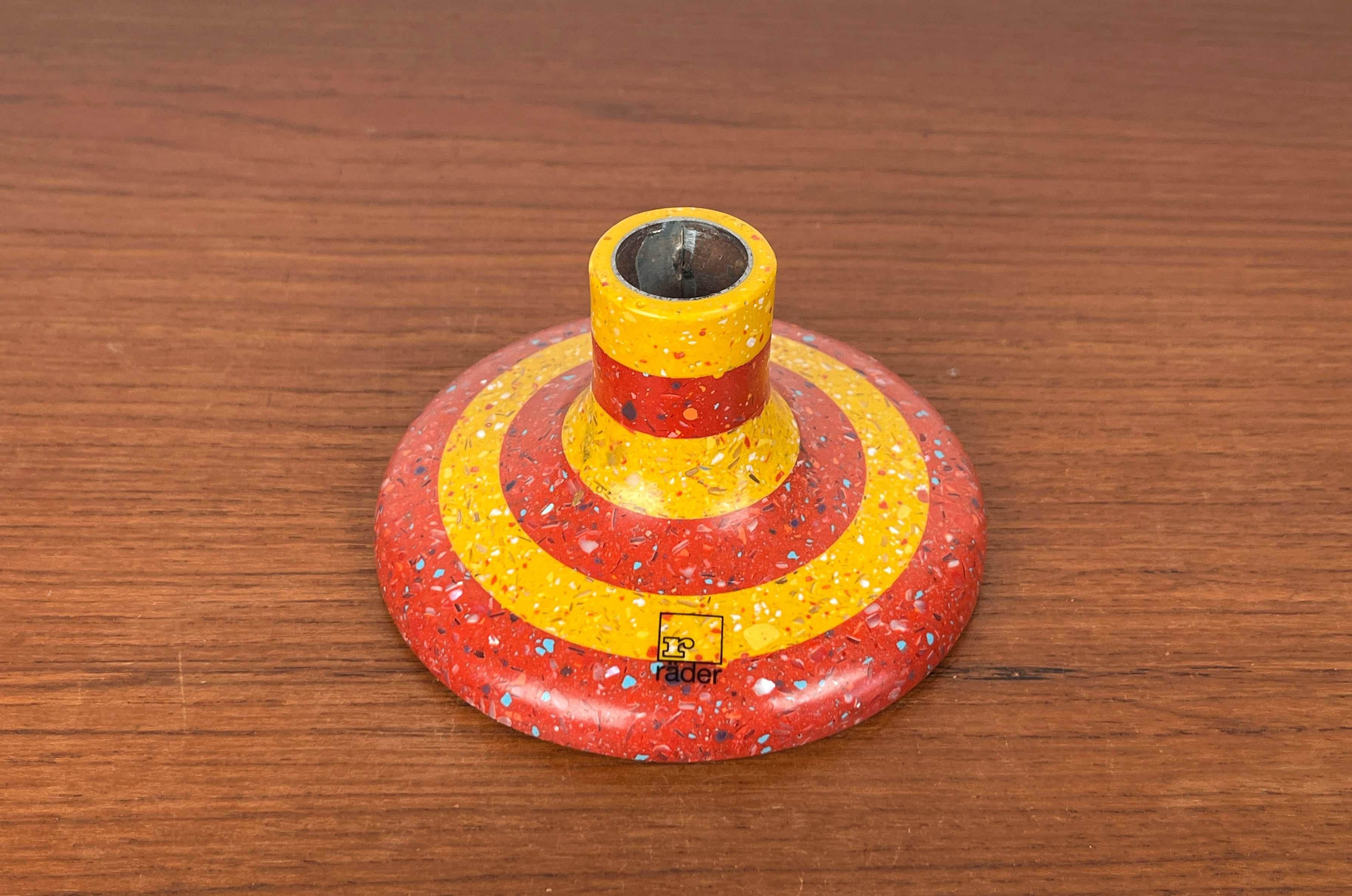 Metal German Postmodern Terrazzo Style Candleholder from Räder, 1980s For Sale