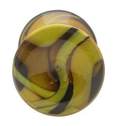 German Posy Vase with Concave Ribs, Toffee and Caramel Swirls, circa 1980