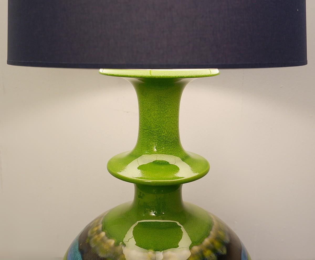 German Pottery Large Table Lamp by 1814 Hutschenreuther Le Lion, 1960s 1