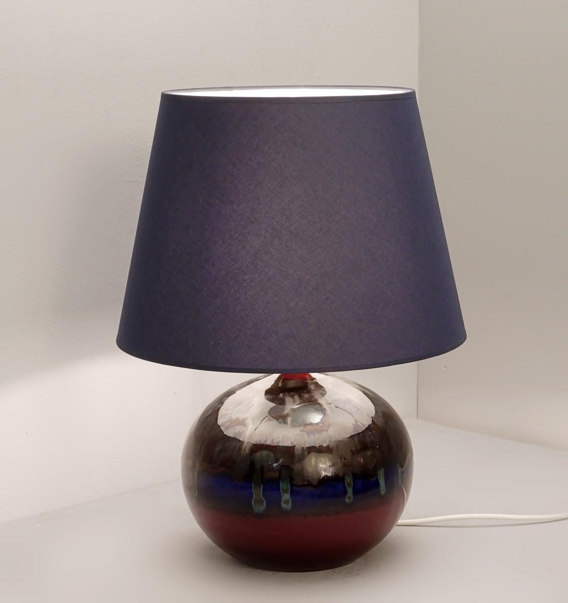 German pottery table lamp by 1814 Hutschenreuther Le Lion, 1960s