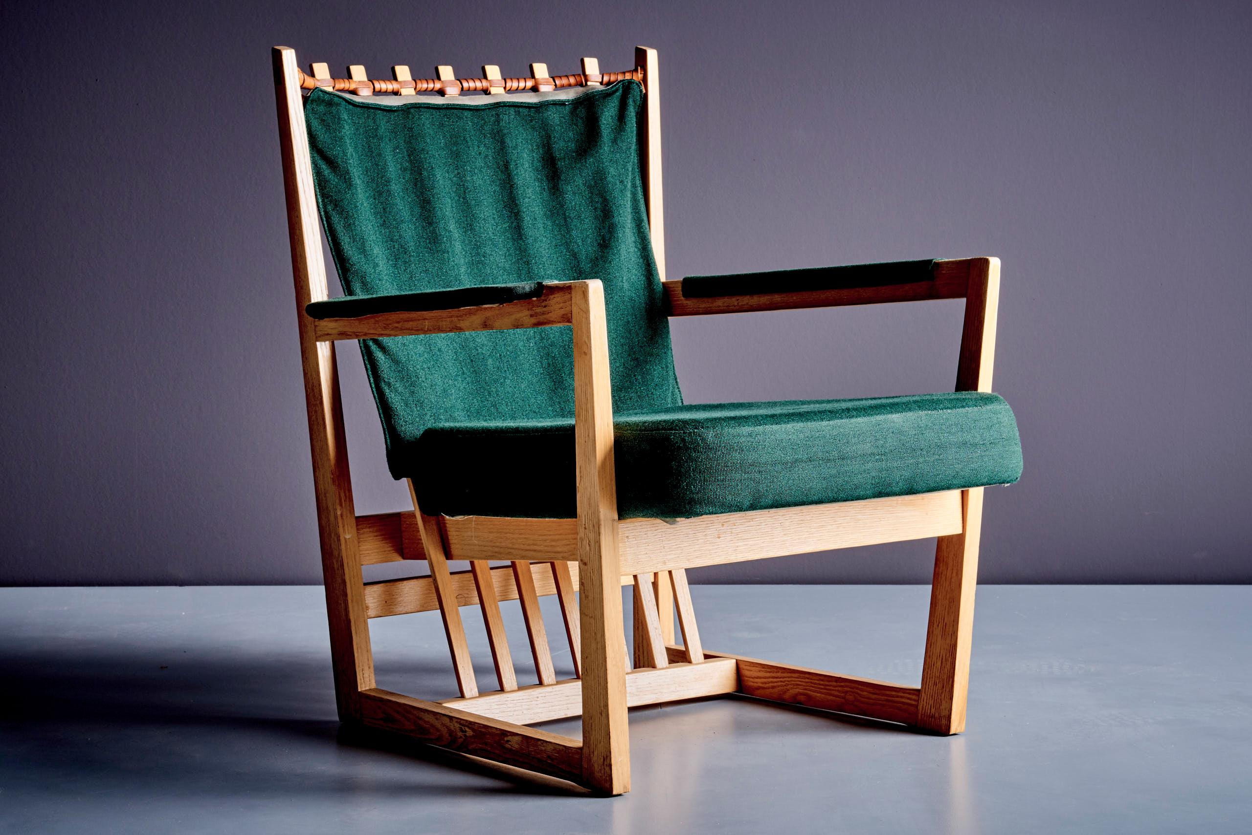 Un raro prototipo di poltrona disegnato da Albert Haberer negli anni '50, in Germania. Di queste sedie ne sono state create solo tre e questo pezzo in particolare proviene dalla residenza personale di Haberer. Alla fine, il design non è mai stato