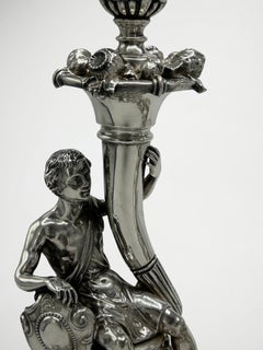 Candelieri tedeschi in argento puro, XIX secolo