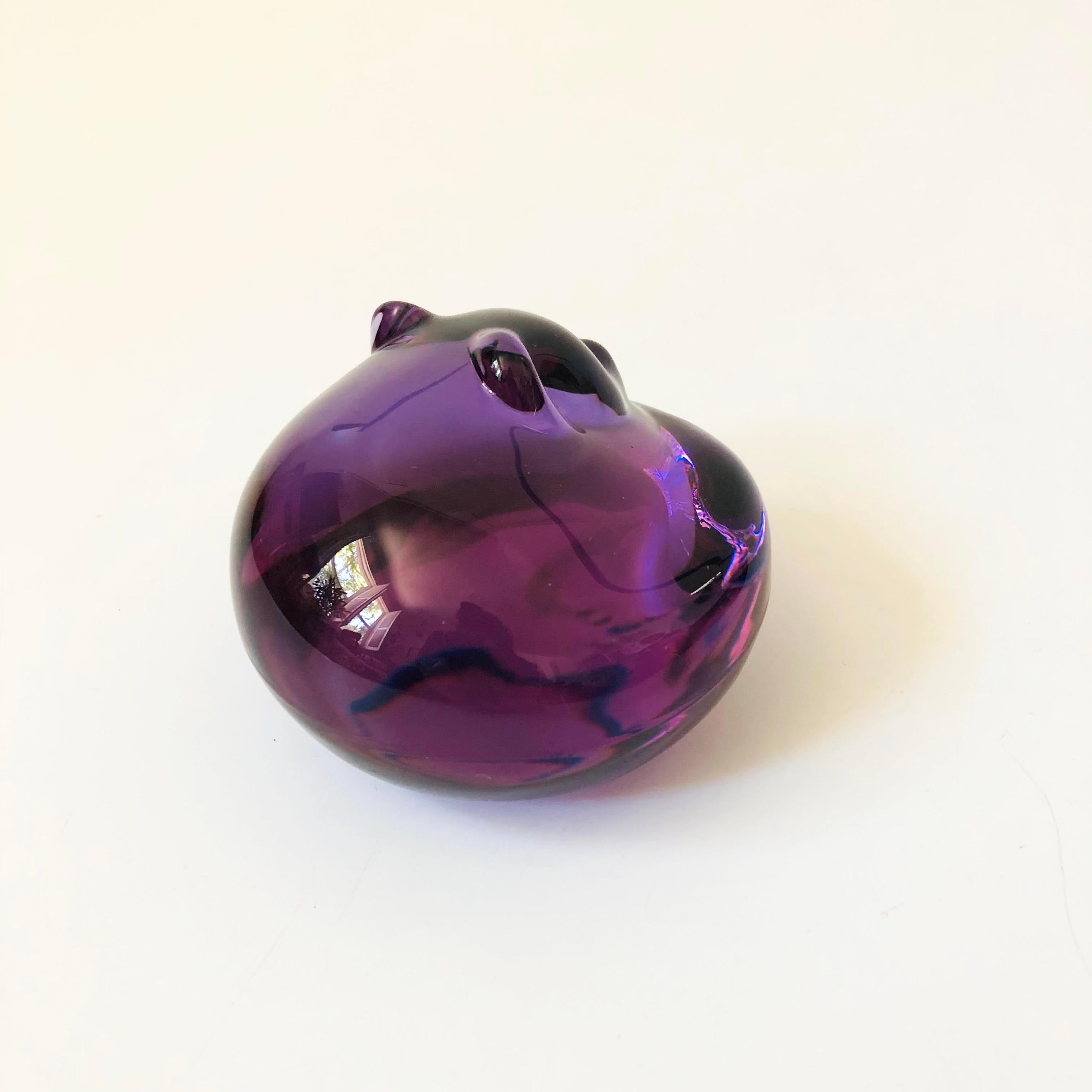 20th Century German Purple Crystal Cat Paperweight