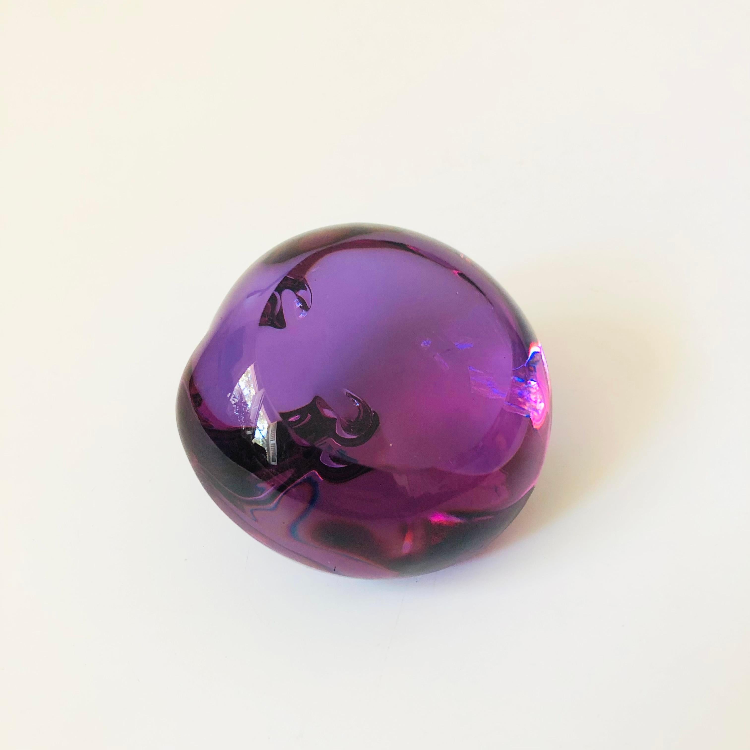 German Purple Crystal Cat Paperweight 1