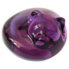 German Purple Crystal Cat Paperweight