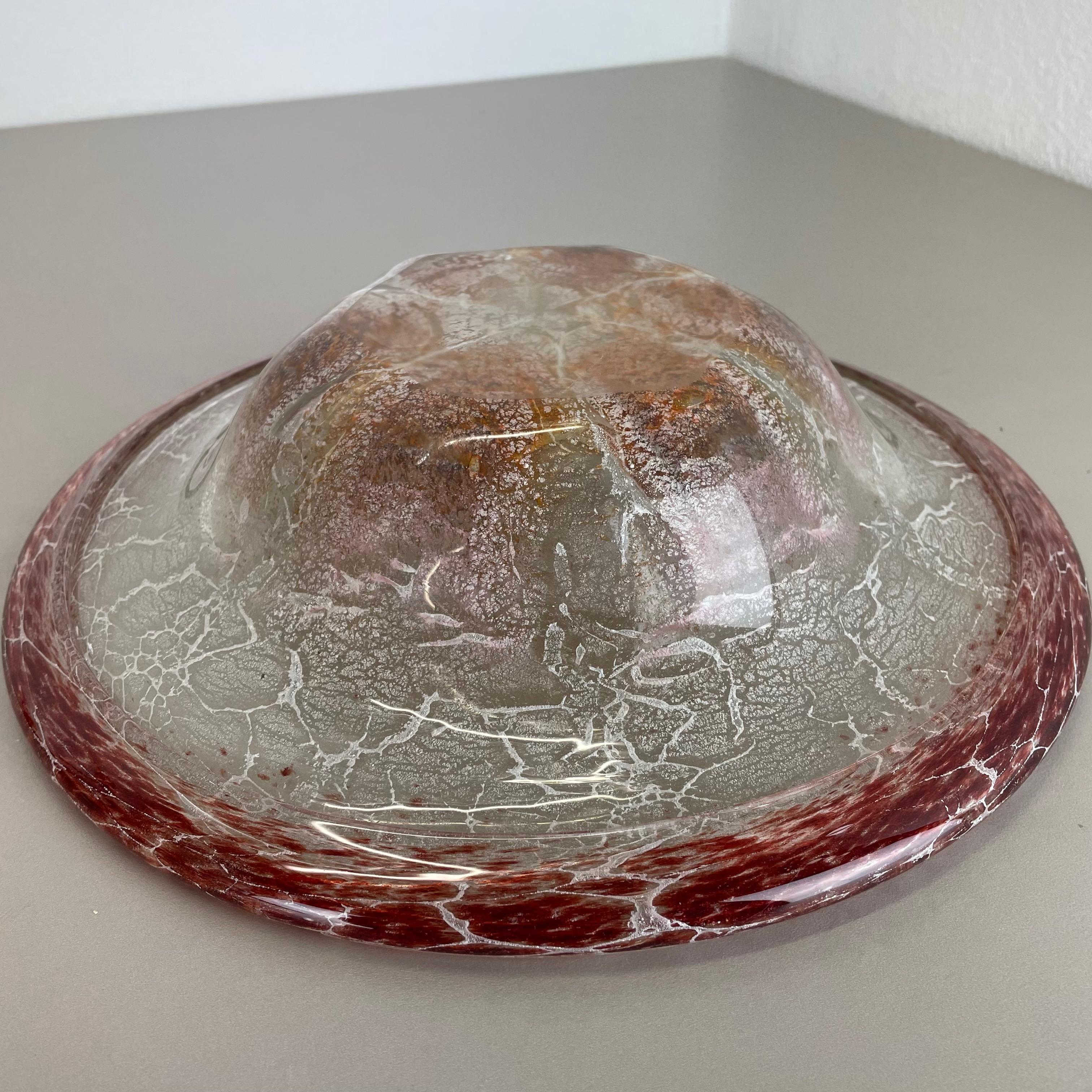 German Red Glass Bowl by Karl Wiedmann for WMF Ikora, 1930s Baushaus Art Deco For Sale 10