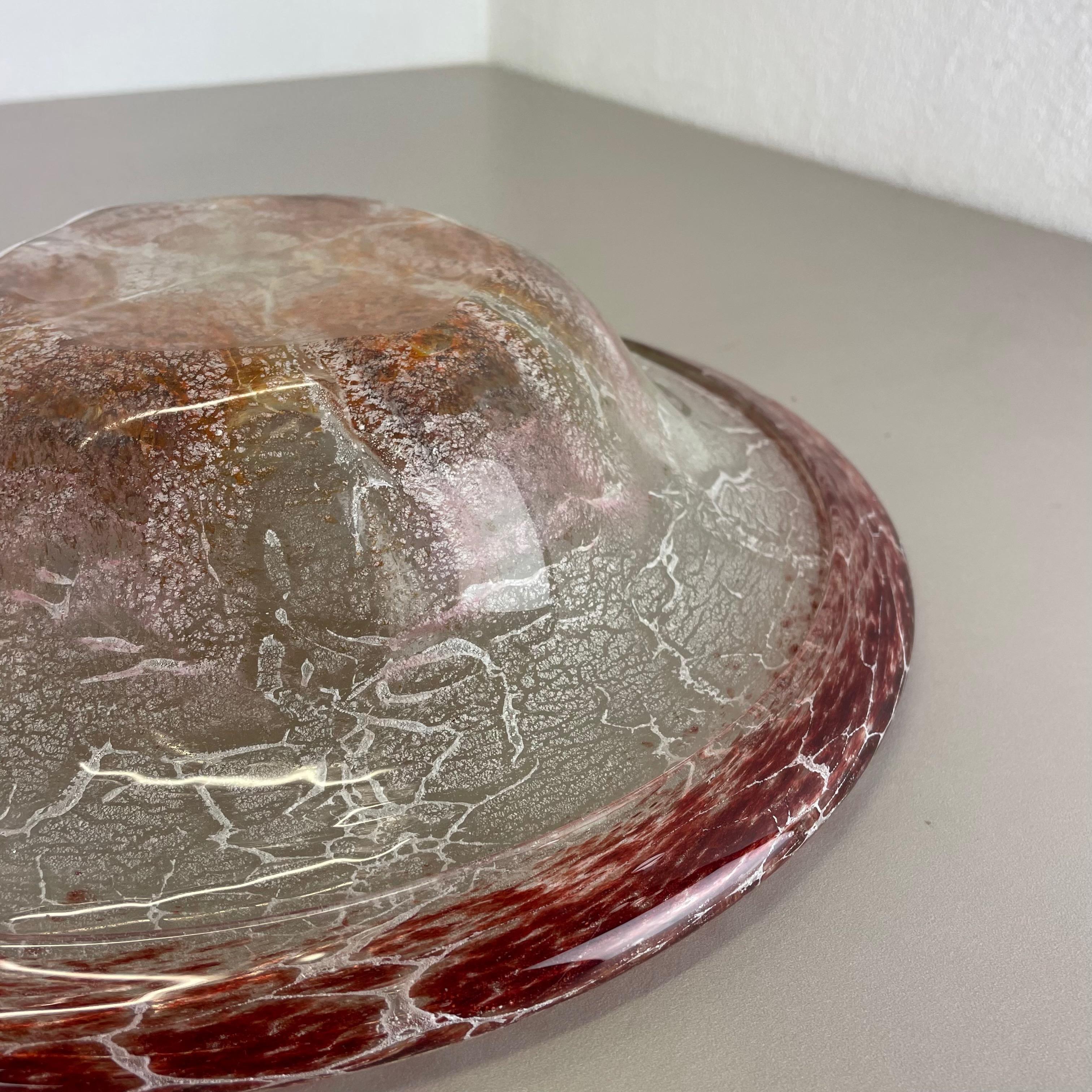German Red Glass Bowl by Karl Wiedmann for WMF Ikora, 1930s Baushaus Art Deco For Sale 12