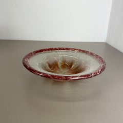 German Red Glass Bowl by Karl Wiedmann for WMF Ikora, 1930s Baushaus Art Deco