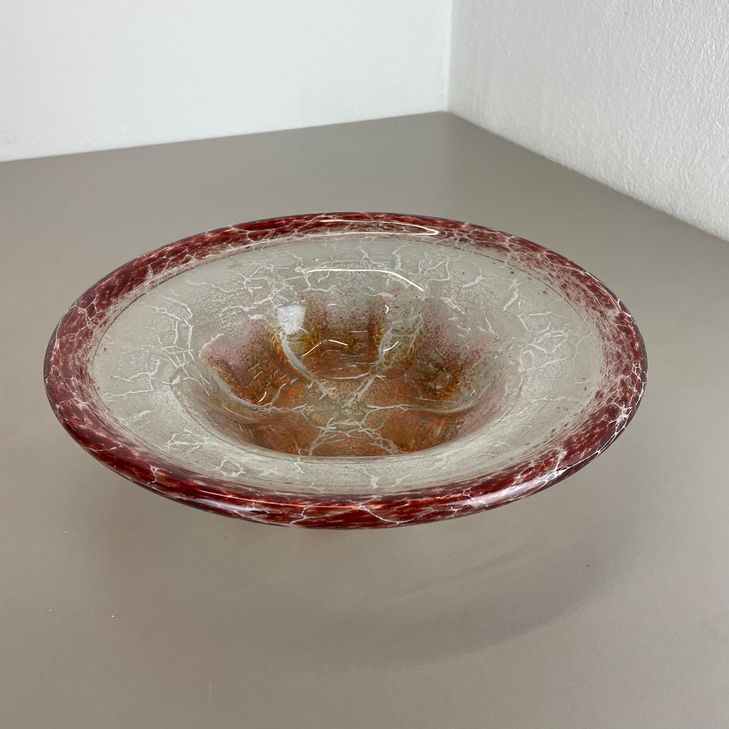 20th Century German Red Glass Bowl by Karl Wiedmann for WMF Ikora, 1930s Baushaus Art Deco For Sale