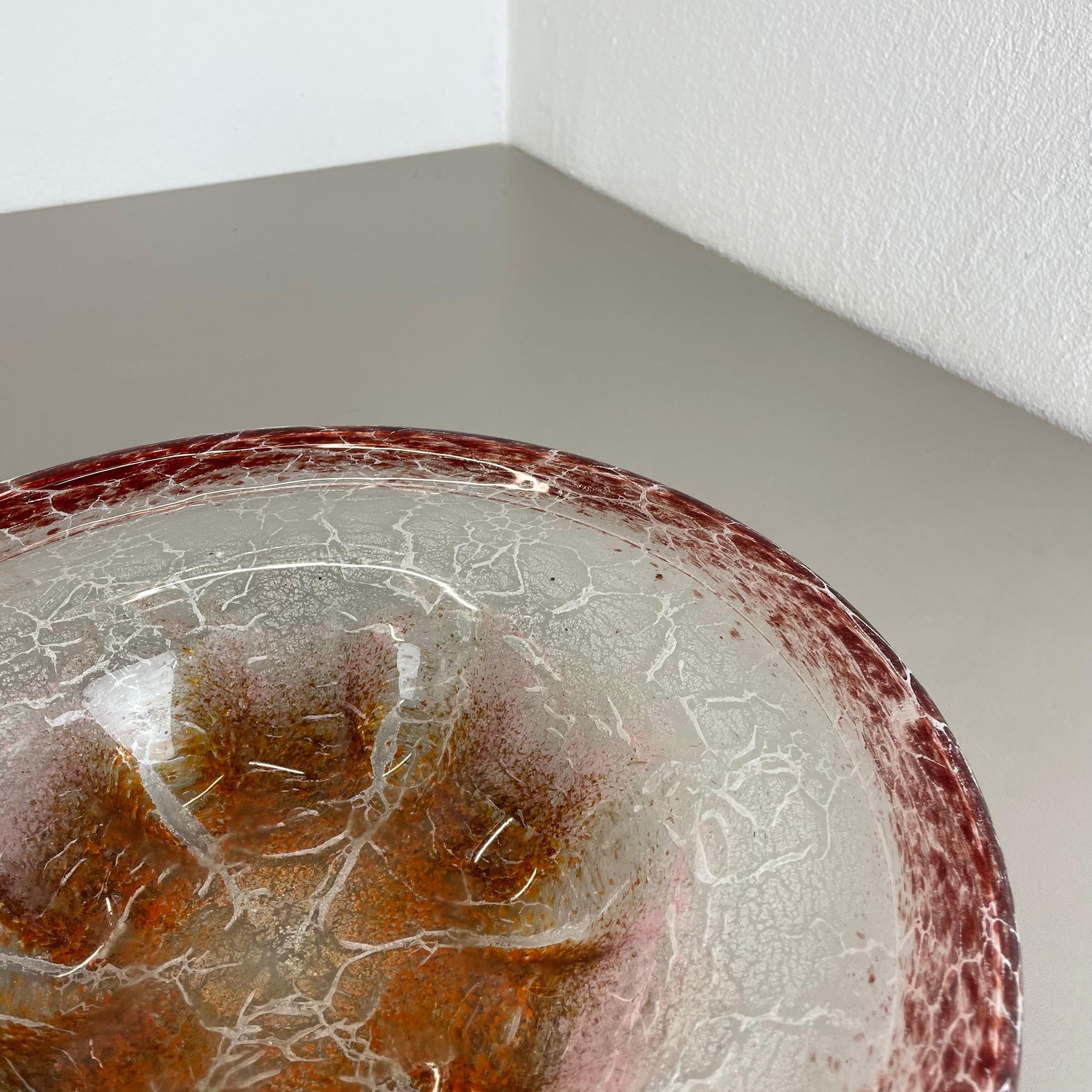 German Red Glass Bowl by Karl Wiedmann for WMF Ikora, 1930s Baushaus Art Deco For Sale 1