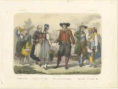 German Regional Costumes – Bavarian and Saxon Figures, c.1845