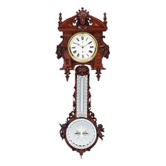 German Regulator Pinwheel Clock with Wood Pendulum