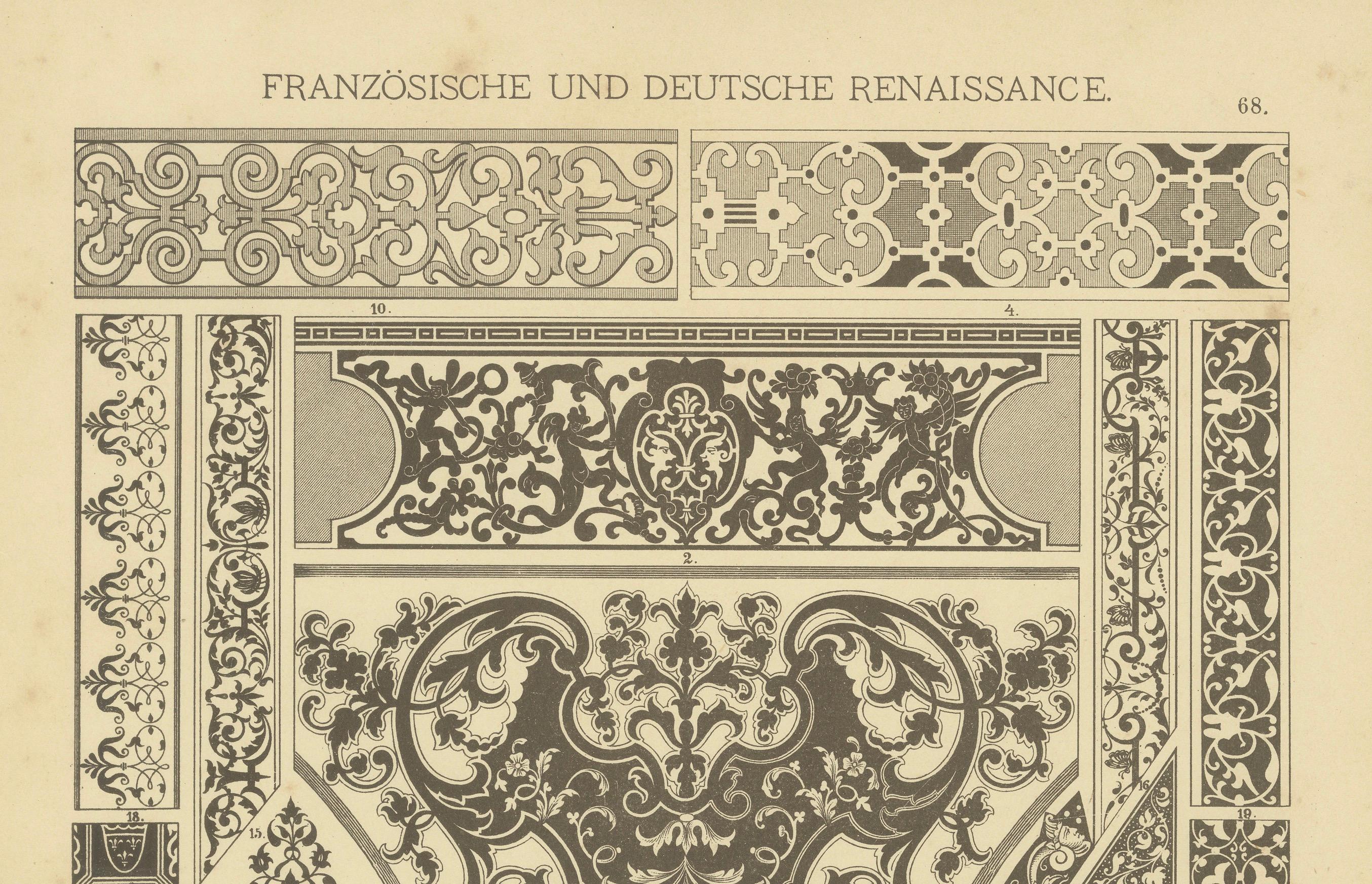 Late 19th Century German Renaissance Decorative Arts from Der Ornamentenschatz, 1887 For Sale