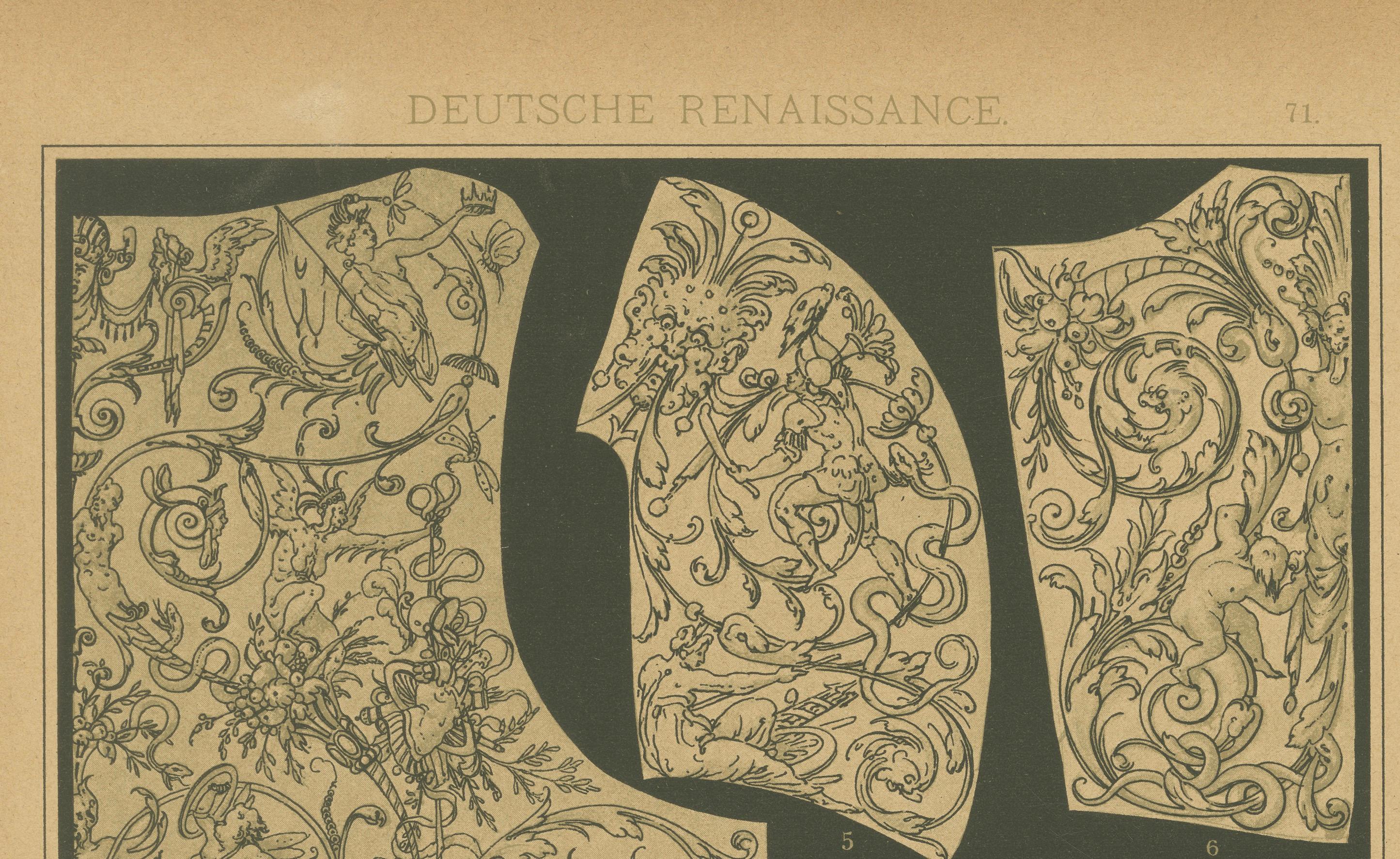 Diseños Renacentistas Alemanes de Metalistería de Der Ornamentenschatz, 1887 Fines del siglo XIX en venta