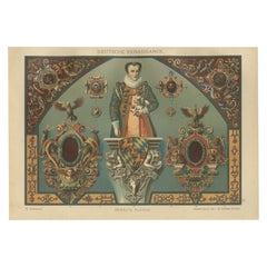 German Renaissance Painted Sculpture Print by Dolmetsch, Ornamentenschatz, 1887