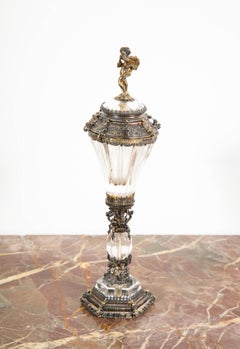 German Renaissance-Style Silver Gilt Rock Crystal Cup and Cover, circa 1870