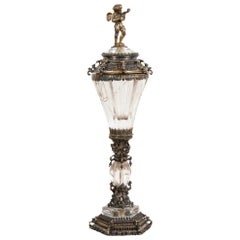 German Renaissance-Style Silver Gilt Rock Crystal Cup and Cover, circa 1870