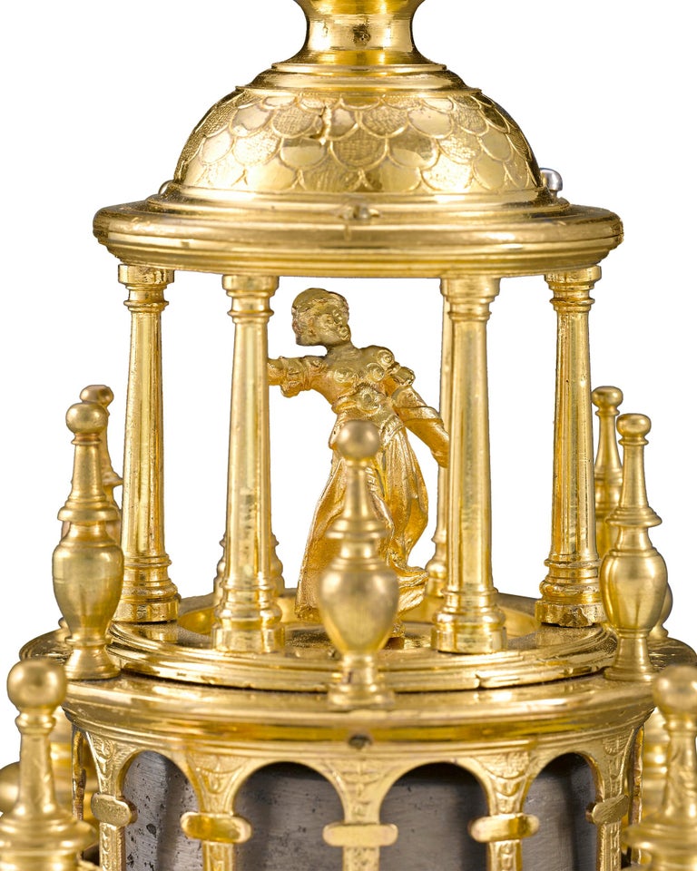 Brass German Renaissance Turret Clock For Sale