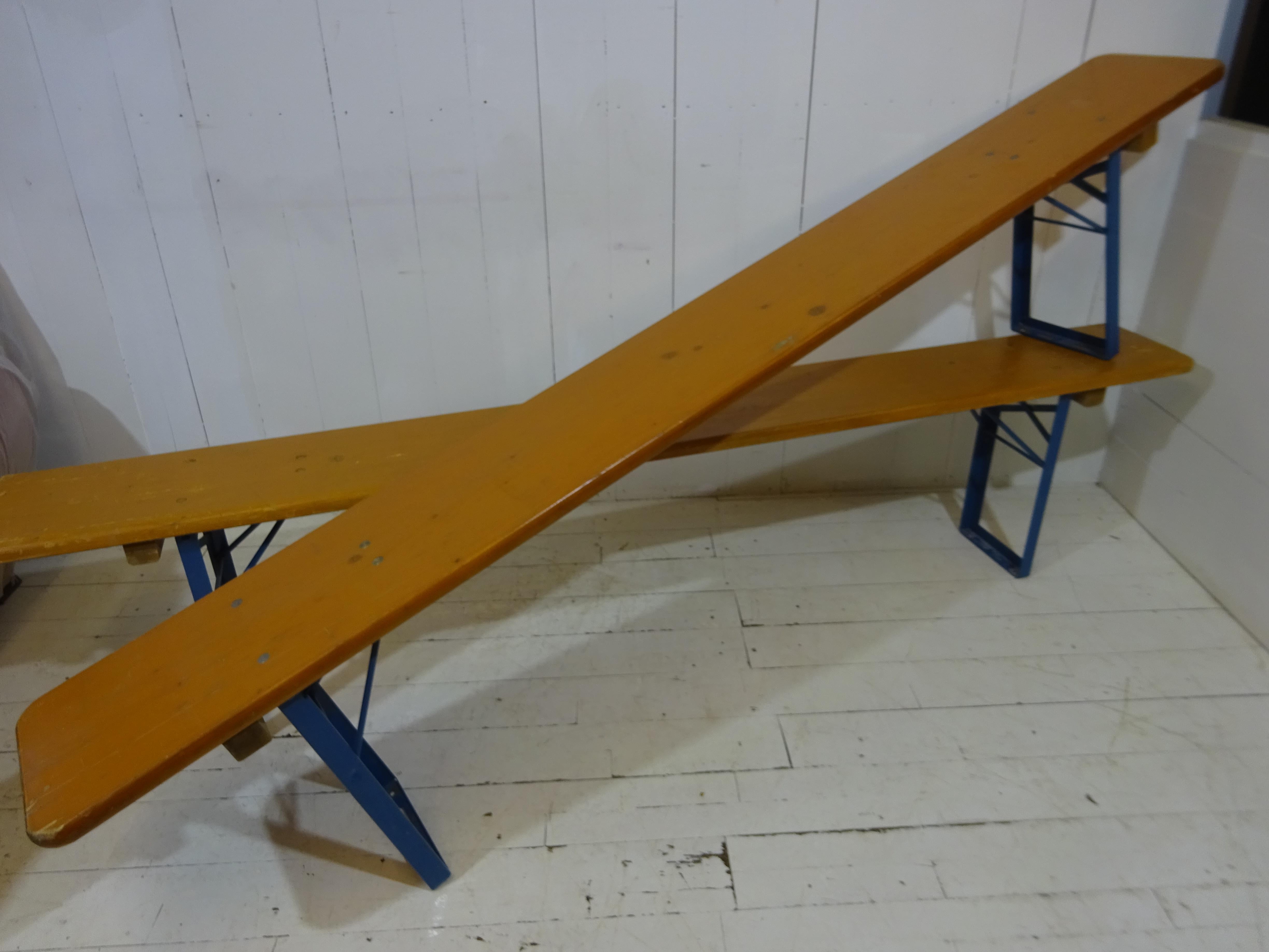 German Retro Folding Brewery Bench For Sale 1